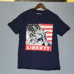 Blue Short Sleeve Tee with Liberty Graphic